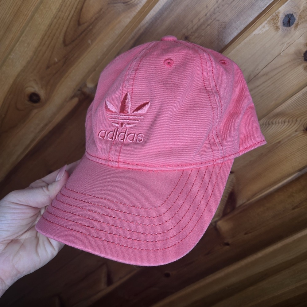 Adidas Hat Cap Adjustable Pink Trefoil Embroidered Womens One Size